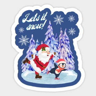 SKATING WITH SANTA Sticker